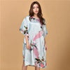 Image of Plus Size Nightgown Sleepwear Women's Summer Nightwear Robe Lady Sexy Nightdress Silk Rayon Loose Bathrobe Gown Home Dress Shopping