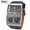 Image of New Men Dual Display Sports Watches Oulm Men Watch Fold Big Size Fashion Outdoor Clock Leather Quartz Watch Relogio Masculino Shopping