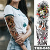 Image of Large Arm Sleeve Tattoo Japanese Wave Waterproof Temporary Tattoo Sticker Lily Peacock Men Full Tiger Fox Tatoo Body Art Women Shopping