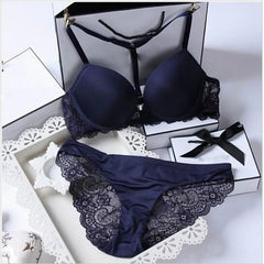 Hot Sale 8 Color Sexy Elegant ABC Cup Bra and Panty Set Women Bras Sets  Lady Underwear Push Up Lingeries Brief Thong Shopping