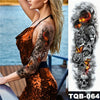 Image of Large Arm Sleeve Tattoo Japanese Wave Waterproof Temporary Tattoo Sticker Lily Peacock Men Full Tiger Fox Tatoo Body Art Women Shopping