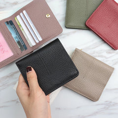 100% Genuine Cow Leather Slim Cardholder Smart Wallet Ladies Simple Cowhide Credit Card Holders Ultra Thin Wallet Women's Purse