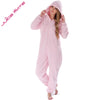 Image of Winter Warm Pajamas Women Onesies Fluffy Fleece Jumpsuits Sleepwear Plus Size Hooded Stitch Pajamas Onesie For Women Adult Shopping