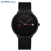 Image of CRRJU Mens Watches Luxury Sport Wrist Watch Unique Design Stainless Steel Auto Date Mesh Strap Men Fashion Casual Quartz Watches Shopping