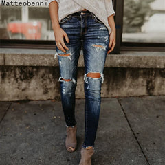 Boyfriend Hole Ripped Jeans Women Pants Cool Denim Vintage skinny push up jeans High Waist Casual ladies jeans Slim mom jeans Shopping