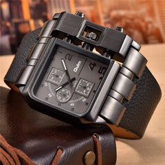 Oulm 3364 Casual Wristwatch Square Dial Wide Strap Men's Quartz Watch Luxury Brand Male Clock Super Big Men Watches montre homme Shopping