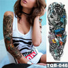 Image of Large Arm Sleeve Tattoo Japanese Wave Waterproof Temporary Tattoo Sticker Lily Peacock Men Full Tiger Fox Tatoo Body Art Women Shopping