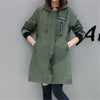 Image of Trench Coat Womens 2022 Spring Autumn Hoodies Tops Slim Students Baseball Clothes Medium length Windbreaker Coats Lady Outerwear Shopping