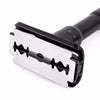 Image of QShave Luxurious Black Adjustable Safety Razor Can Design Name on It Classic Stand Safety Razor Men Shaving 5 Gift Blades Shopping