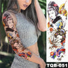 Image of Large Arm Sleeve Tattoo Japanese Wave Waterproof Temporary Tattoo Sticker Lily Peacock Men Full Tiger Fox Tatoo Body Art Women Shopping