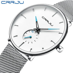 CRRJU Sports Mens slim Watches Top Brand Luxury Waterproof Sport Watch Men Ultra Thin Dial Quartz Watch Casual Relogio Masculino Shopping