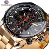 Image of Forsining Three Dial Calendar Stainless Steel Men Mechanical Automatic Wrist Watches Top Brand Luxury Military Sport Male Clock Shopping