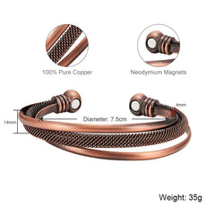 Vivari Antique Fashion Magnetic 100% Pure Copper Bangle Bracelets for Women Multiple Layers Health  Jewelry Wristband Charm