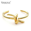 Image of VAROLE New Knotted Rope Summer Cuff Bangle Gold Color Stainless Steel Bracelets & Bangles for Women Manchette Pulseras Masculina Shopping