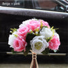 Image of 10PCS/Lot 15 Head Road led Flowers Wedding Fabric&Plastic Simulation Rose Road Lead Party Centerpiece Flores Home Decoration Shopping