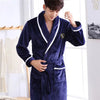 Image of Winter Thick Warm Female Coral Fleece Kimono Robe Lovers Couple Nightgown Bath Gown Sleepwear Men Large Nightwear M L XL XXL 3XL Shopping