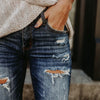 Image of Boyfriend Hole Ripped Jeans Women Pants Cool Denim Vintage skinny push up jeans High Waist Casual ladies jeans Slim mom jeans Shopping