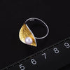 Image of Lotus Fun Real 925 Sterling Silver Natural Pearl 18K Gold Leaf Ring Fine Jewelry Creative Designer Open Rings for Women Bijoux Shopping