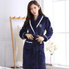 Image of Winter Thick Warm Female Coral Fleece Kimono Robe Lovers Couple Nightgown Bath Gown Sleepwear Men Large Nightwear M L XL XXL 3XL Shopping