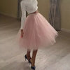 Image of Quality 5 Layers Fashion Tulle Skirt Pleated TUTU Skirts Womens Lolita Petticoat Bridesmaids Midi Skirt Jupe Saias faldas Shopping