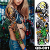 Image of Large Arm Sleeve Tattoo Japanese Wave Waterproof Temporary Tattoo Sticker Lily Peacock Men Full Tiger Fox Tatoo Body Art Women Shopping