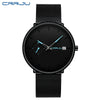 Image of CRRJU Mens Watches Luxury Sport Wrist Watch Unique Design Stainless Steel Auto Date Mesh Strap Men Fashion Casual Quartz Watches Shopping