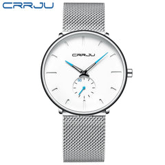 CRRJU Sports Mens slim Watches Top Brand Luxury Waterproof Sport Watch Men Ultra Thin Dial Quartz Watch Casual Relogio Masculino