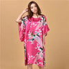 Image of Plus Size Nightgown Sleepwear Women's Summer Nightwear Robe Lady Sexy Nightdress Silk Rayon Loose Bathrobe Gown Home Dress Shopping