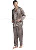 Image of Mens Silk Satin Pajamas  Pyjamas  Set  Sleepwear Set  Loungewear  U.S. S,M,L,XL,XXL,XXXL,4XL__Fits All  Seasons Shopping