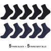 Image of 10 Pairs/Lot Men's Bamboo Fiber Socks 2023 New Compression Autumn Long Black Business Casual Man Dress Sock Gift Plus Size 42-45 Shopping