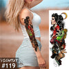 Image of Large Arm Sleeve Tattoo Japanese Wave Waterproof Temporary Tattoo Sticker Lily Peacock Men Full Tiger Fox Tatoo Body Art Women Shopping