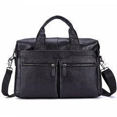 Black Men Genuine Leather Handbags Large Leather 14