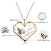 Image of Lotus Fun Real 925 Sterling Silver Fine Jewelry Honeycomb Home Guard 18K Gold Bee Love Heart Pendant without Chain for Women Shopping