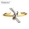 Image of VAROLE New Knotted Rope Summer Cuff Bangle Gold Color Stainless Steel Bracelets & Bangles for Women Manchette Pulseras Masculina Shopping