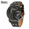 Image of Oulm Designer Brand Luxury Watches For Men Dual Time Quartz Watch Casual Man Leather Watch Sport Male Clock relogio masculino Shopping