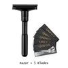 Image of QShave Luxurious Black Adjustable Safety Razor Can Design Name on It Classic Stand Safety Razor Men Shaving 5 Gift Blades Shopping