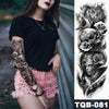 Image of Large Arm Sleeve Tattoo Japanese Wave Waterproof Temporary Tattoo Sticker Lily Peacock Men Full Tiger Fox Tatoo Body Art Women Shopping