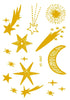 Image of Rocooart Flash Metallic Waterproof Tattoo Gold Silver Women Fashion Henna Face Freckle Temporary Tattoo Carnival Party Sticker Shopping