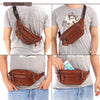 Image of Fashion Men Genuine Leather Fanny Bag for Phone Pouch Male Leather Messenger Bags Brand Fanny Pack Male Travel Waist Bag Men Shopping