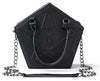 Image of JIEROTYX Pentagram Punk Darkness Gothic Star Handbag Women Girl Black PU Soft Leather Shoulder Bag With Chain High Quality Shopping