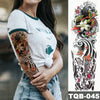 Image of Large Arm Sleeve Tattoo Japanese Wave Waterproof Temporary Tattoo Sticker Lily Peacock Men Full Tiger Fox Tatoo Body Art Women Shopping