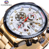 Image of Forsining Three Dial Calendar Stainless Steel Men Mechanical Automatic Wrist Watches Top Brand Luxury Military Sport Male Clock Shopping