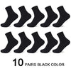 Image of 10 Pairs/Lot Men's Bamboo Fiber Socks 2023 New Compression Autumn Long Black Business Casual Man Dress Sock Gift Plus Size 42-45 Shopping