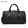 Image of Luxury Genuine Leather Men Women Travel Bag Cow Leather Carry On Luggage Bag Travel Shoulder Bag Male Female Weekend Duffle Bag Shopping