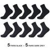 Image of 10 Pairs/Lot Men's Bamboo Fiber Socks 2023 New Compression Autumn Long Black Business Casual Man Dress Sock Gift Plus Size 42-45 Shopping