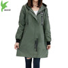 Image of Trench Coat Womens 2022 Spring Autumn Hoodies Tops Slim Students Baseball Clothes Medium length Windbreaker Coats Lady Outerwear Shopping