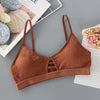 Image of Women Cotton Bra Underwear Seamless Tube Top Brassiere Front Hollow Out Lingerie Wire Free Intimates Shopping