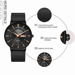 Mens Watches LIGE Top Brand Luxury Waterproof Ultra Thin Date Clock Male Steel Strap Casual Quartz Watch Men Sports Wrist Watch