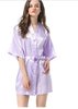 Image of New Black Chinese Women's Faux Silk Robe Bath Gown Hot Sale Kimono Yukata Bathrobe Solid Color Sleepwear S M L XL XXL NB032 Shopping