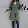 Image of Trench Coat Womens 2022 Spring Autumn Hoodies Tops Slim Students Baseball Clothes Medium length Windbreaker Coats Lady Outerwear Shopping